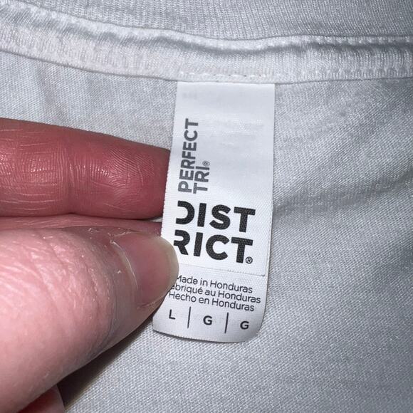 District Womens Perfect Tri T Shirt Graphic Print Shell Gas Station Retro Large - Picture 5 of 7